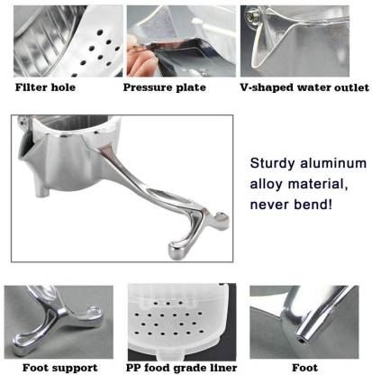 UNO Aluminium Hand Juicer Aluminum Steel Heavy Duty Fruit Juicer Squeeze Manual